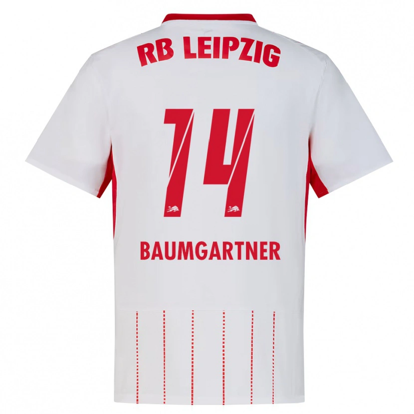 Danxen Dámské Christoph Baumgartner #14 Červená Bílá Žlutá Domů Hráčské Dresy 2026/27 Dres