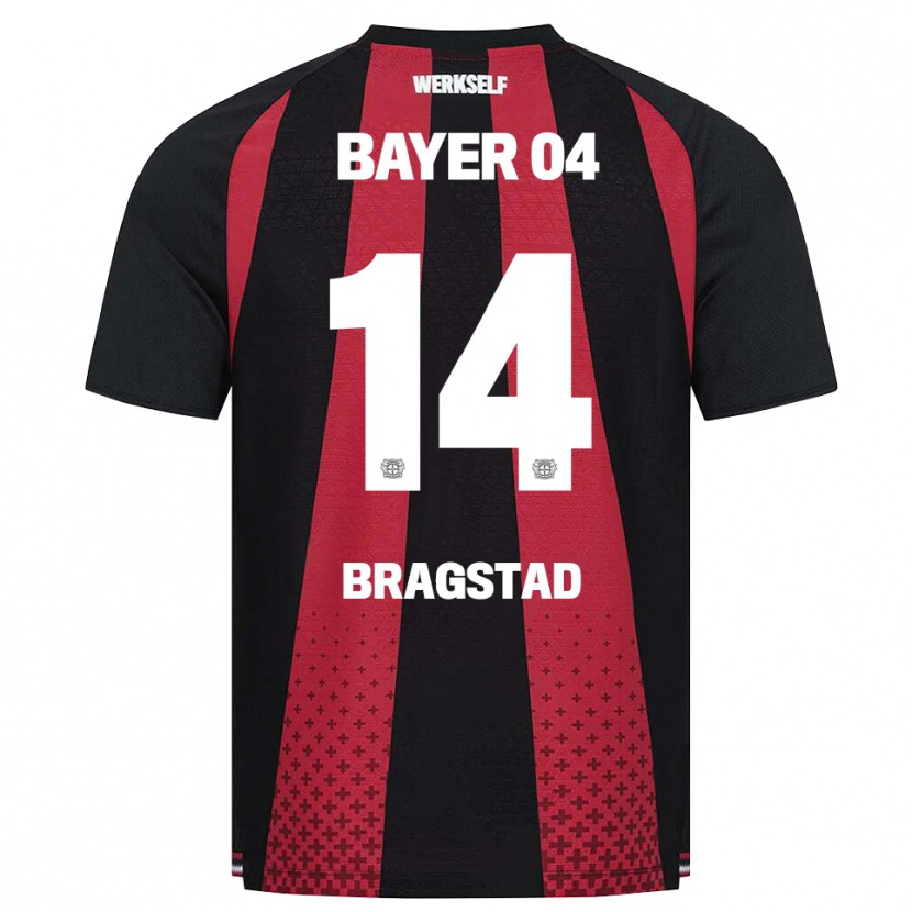 Danxen Dámské Emilie Bragstad #14 Černá Bílá Červená Domů Hráčské Dresy 2026/27 Dres