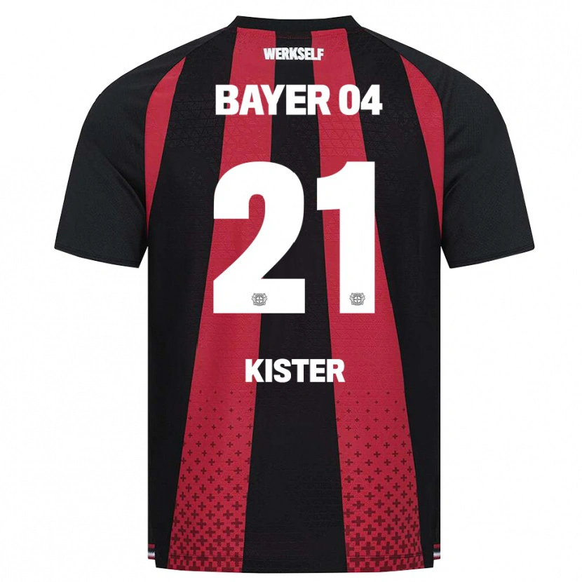 Danxen Dámské Akim Kister #21 Černá Bílá Červená Domů Hráčské Dresy 2026/27 Dres