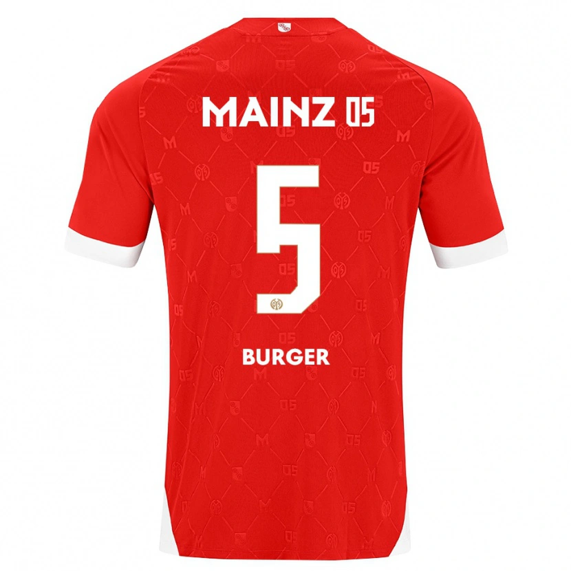 Danxen Dámské Korbinian Burger #5 Červená Bílá Domů Hráčské Dresy 2026/27 Dres