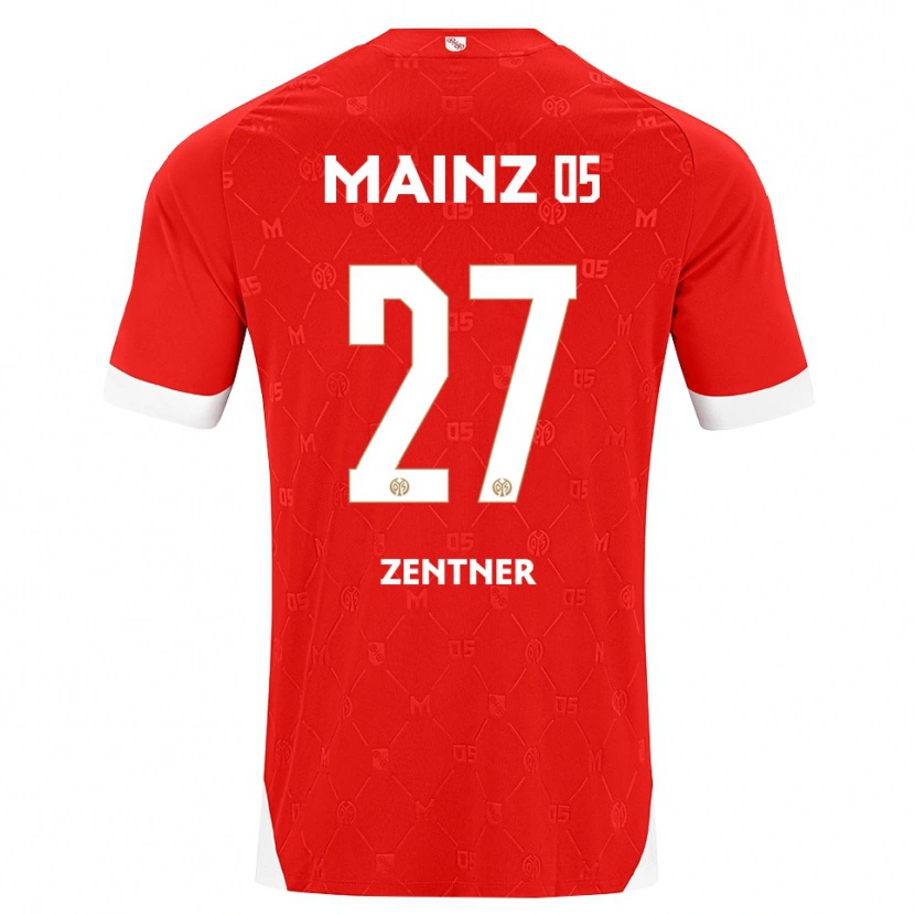 Danxen Dámské Robin Zentner #27 Červená Bílá Domů Hráčské Dresy 2026/27 Dres
