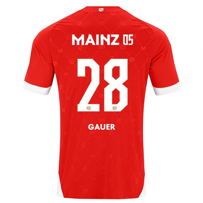 Danxen Dámské Luke Gauer #28 Červená Bílá Domů Hráčské Dresy 2026/27 Dres