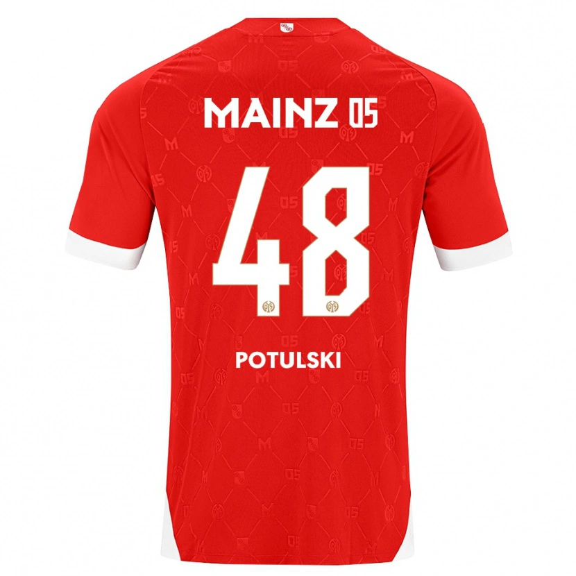 Danxen Dámské Kacper Potulski #48 Červená Bílá Domů Hráčské Dresy 2026/27 Dres