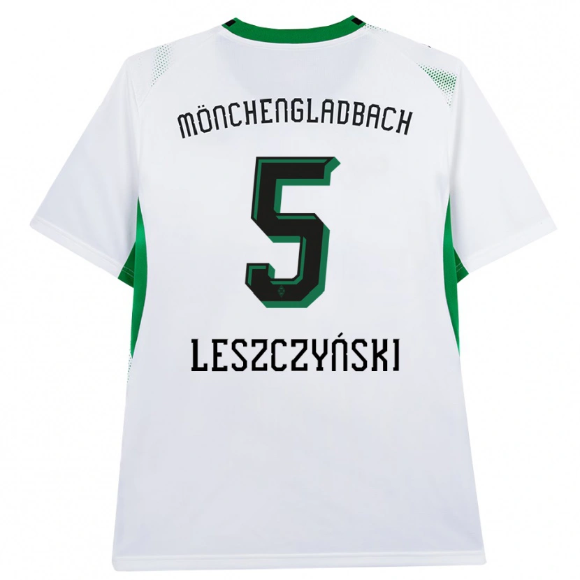 Danxen Dámské Jan Leszczyński #5 Bílá Černá Zelená Domů Hráčské Dresy 2026/27 Dres
