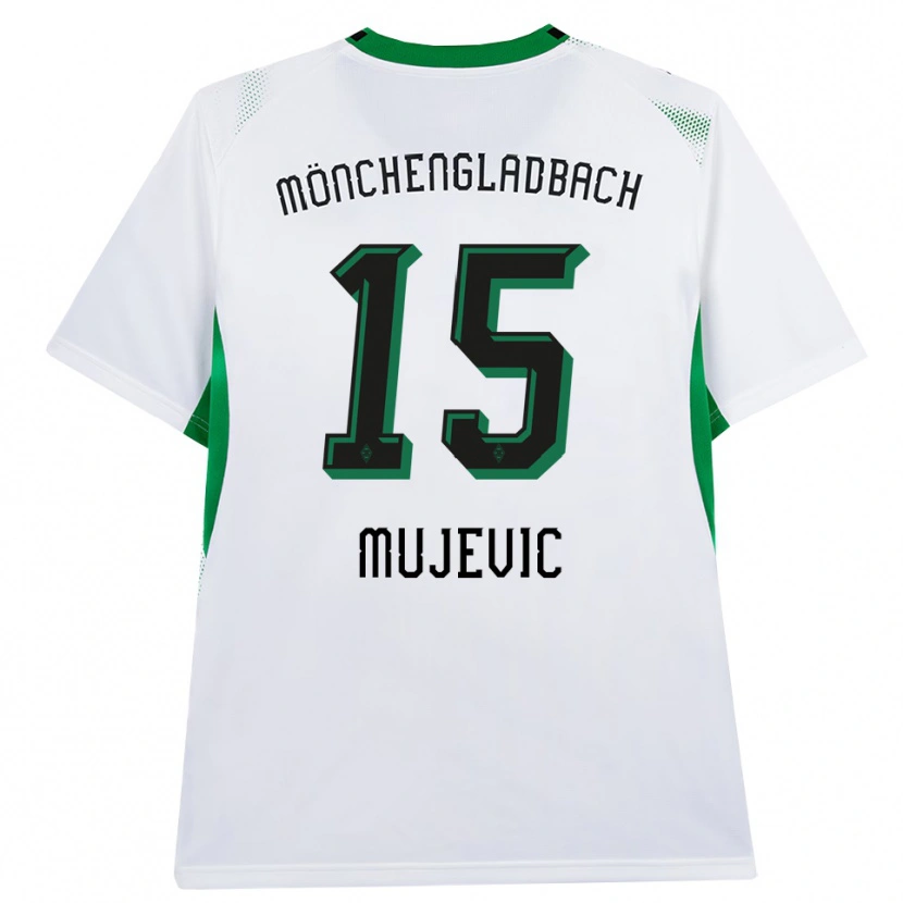Danxen Dámské Samin Mujevic #15 Bílá Černá Zelená Domů Hráčské Dresy 2026/27 Dres