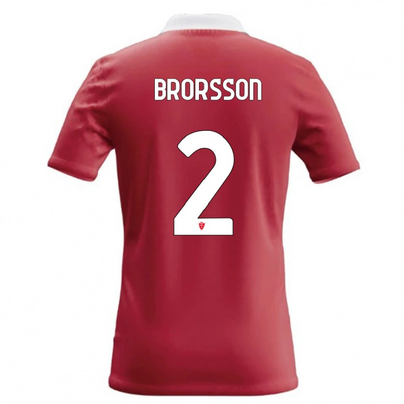 Danxen Dámské Arvid Brorsson #2 Červená Bílá Domů Hráčské Dresy 2026/27 Dres