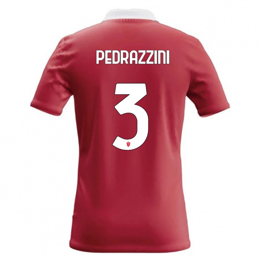 Danxen Dámské Carlo Pedrazzini #3 Červená Bílá Domů Hráčské Dresy 2026/27 Dres
