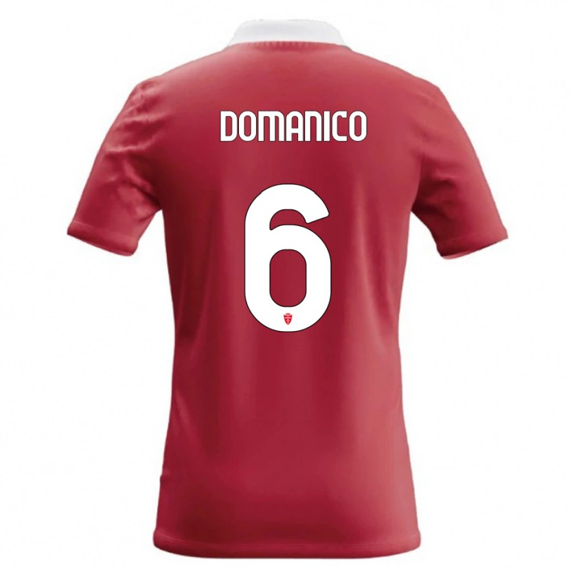 Danxen Dámské Saverio Domanico #6 Červená Bílá Domů Hráčské Dresy 2026/27 Dres