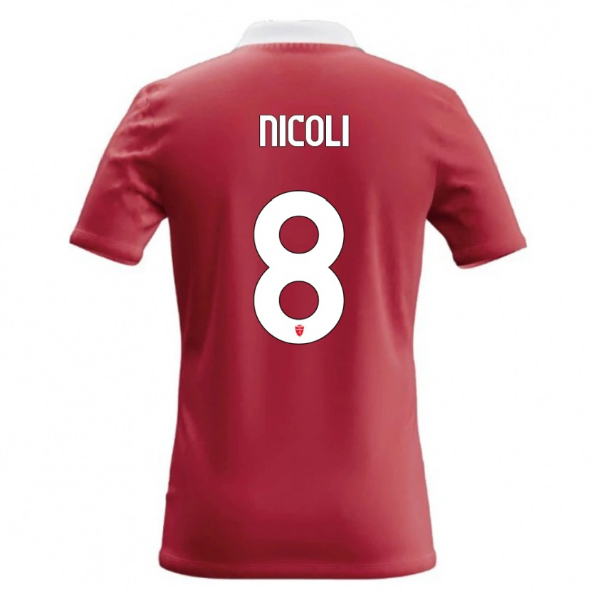 Danxen Dámské Andrea Nicoli #8 Červená Bílá Domů Hráčské Dresy 2026/27 Dres