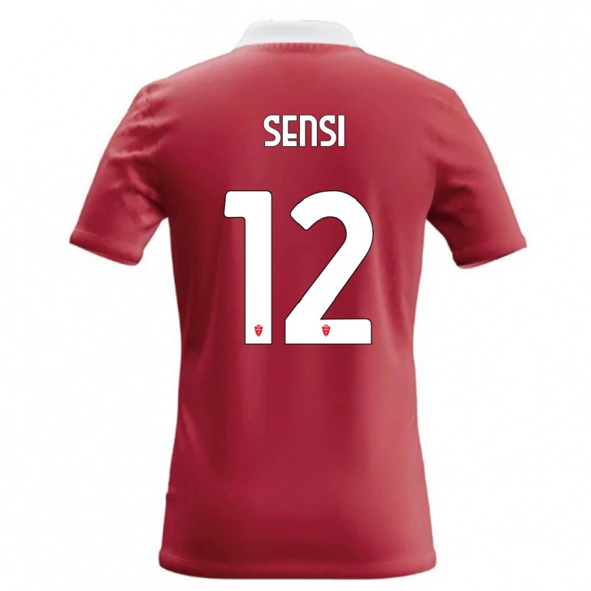 Danxen Dámské Stefano Sensi #12 Červená Bílá Domů Hráčské Dresy 2026/27 Dres