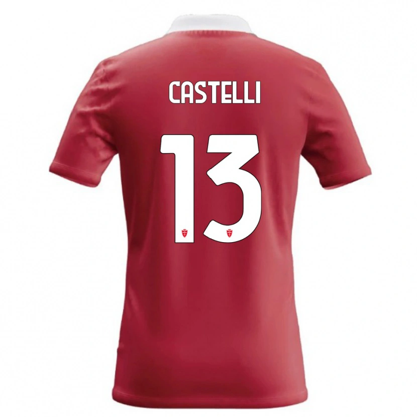 Danxen Dámské Davide Castelli #13 Červená Bílá Domů Hráčské Dresy 2026/27 Dres