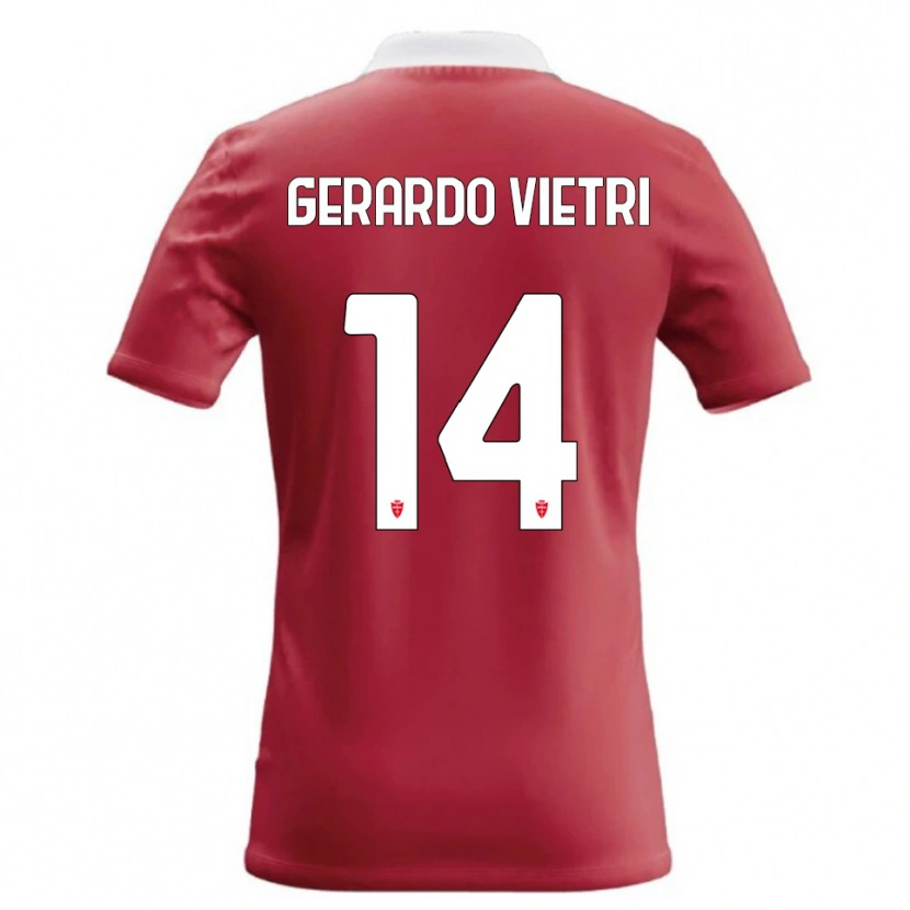 Danxen Dámské Alessandro Gerardo Vietri #14 Červená Bílá Domů Hráčské Dresy 2026/27 Dres