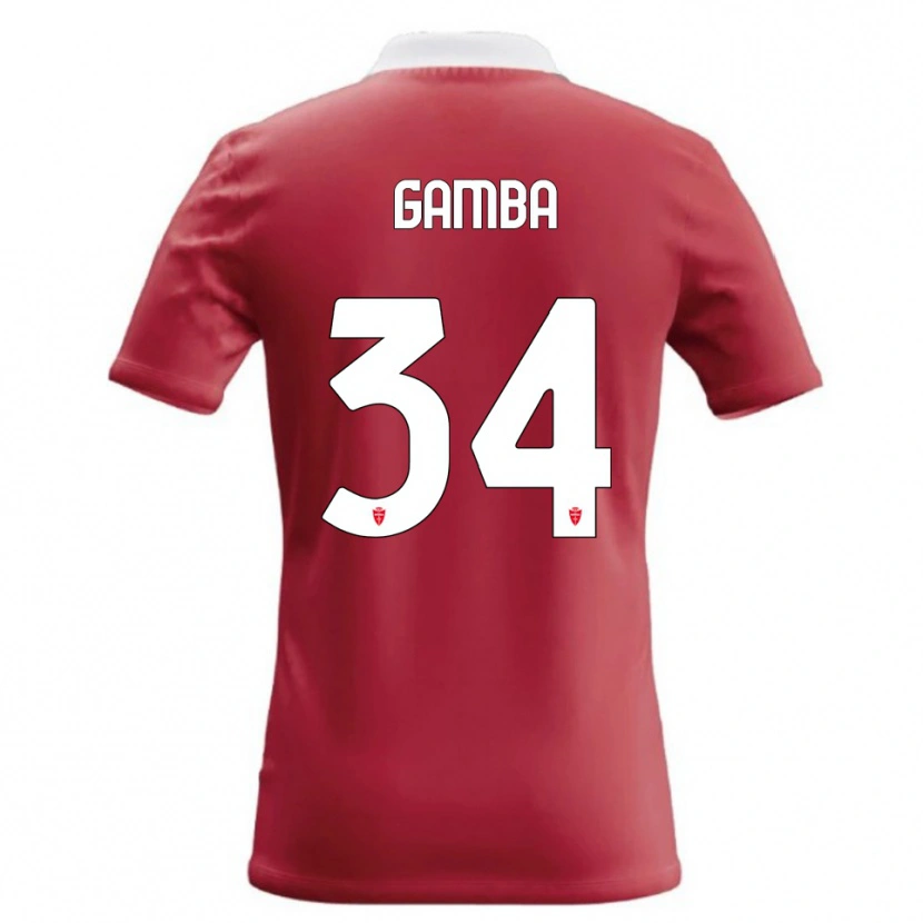 Danxen Dámské Alberto Gamba #34 Červená Bílá Domů Hráčské Dresy 2026/27 Dres