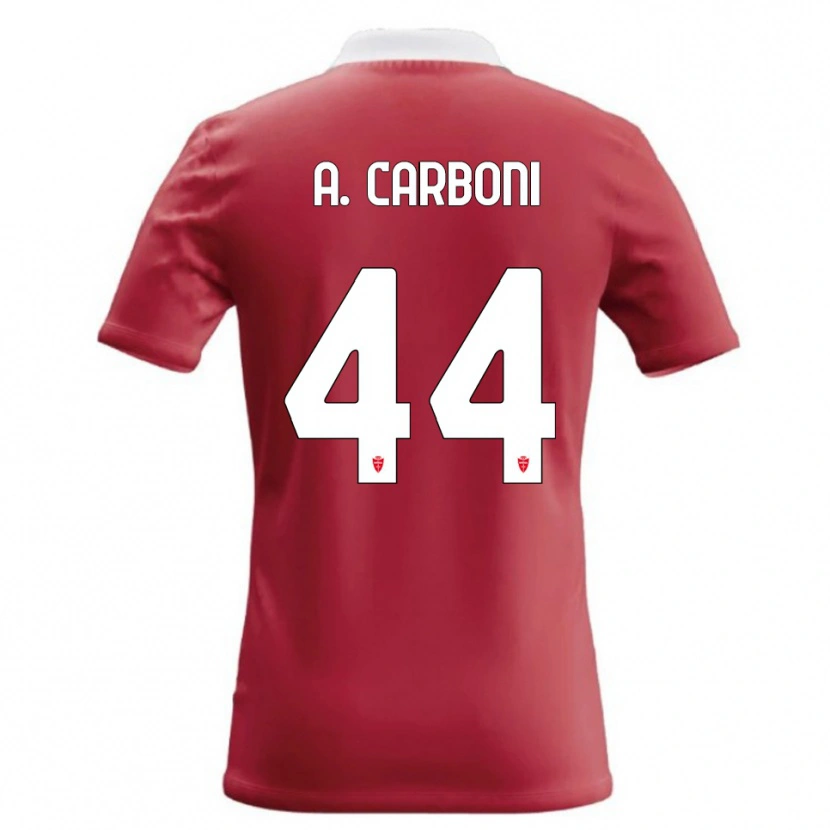 Danxen Dámské Andrea Carboni #44 Červená Bílá Domů Hráčské Dresy 2026/27 Dres