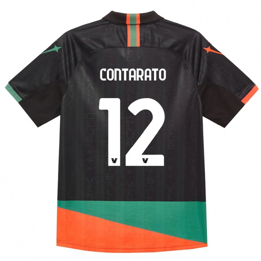 Danxen Dámské Ettore Contarato #12 Černá Oranžová Zelená Domů Hráčské Dresy 2026/27 Dres