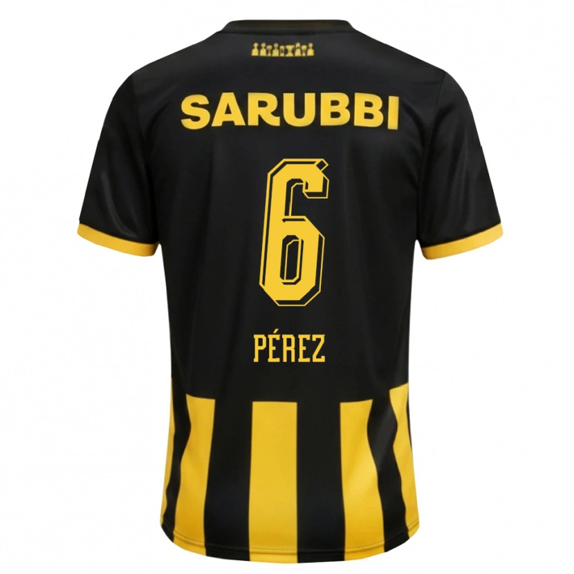 Danxen Dámské Rodrigo Pérez #6 Černá Žlutá Domů Hráčské Dresy 2026/27 Dres