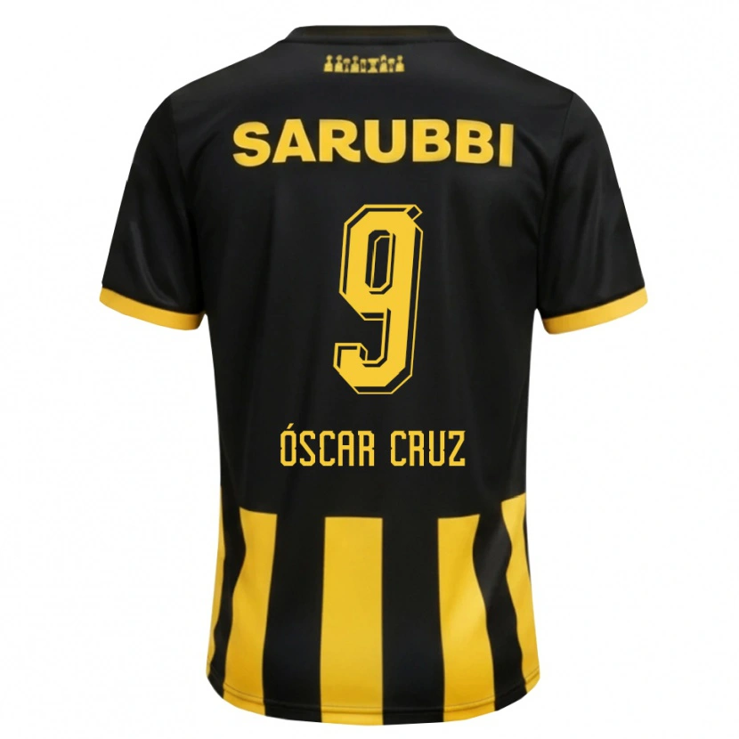 Danxen Dámské Óscar Cruz #9 Černá Žlutá Domů Hráčské Dresy 2026/27 Dres