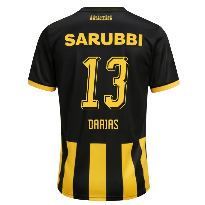 Danxen Dámské Eduardo Darias #13 Černá Žlutá Domů Hráčské Dresy 2026/27 Dres
