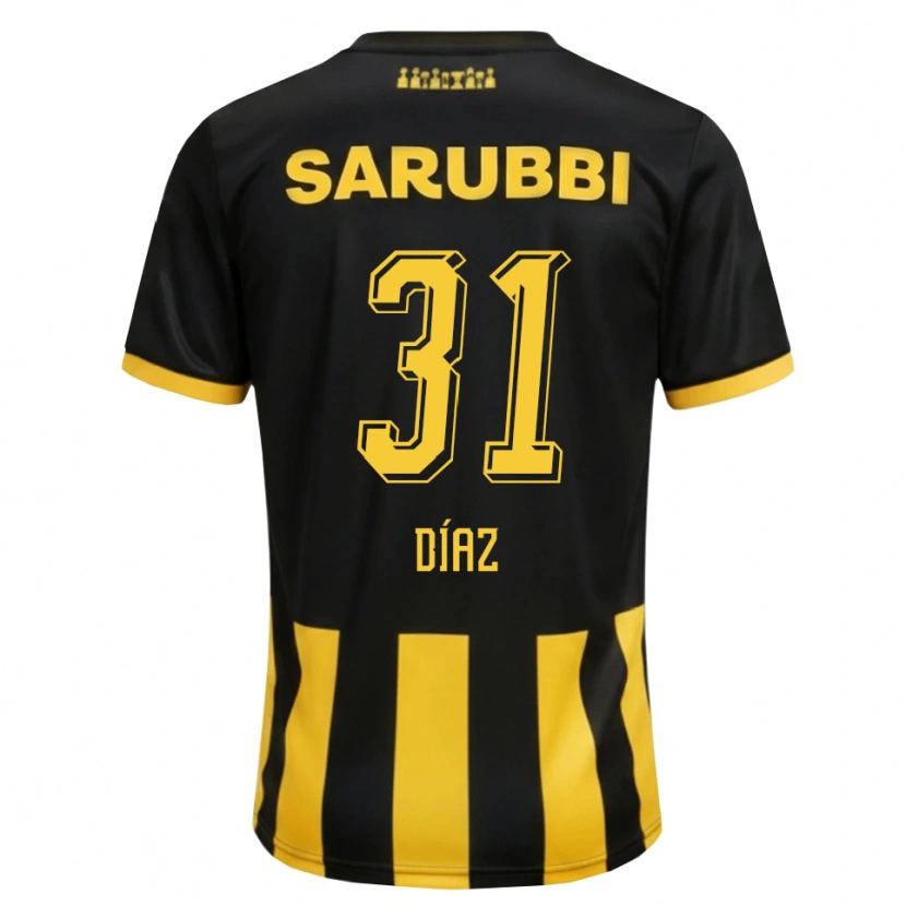 Danxen Dámské Leandro Díaz #31 Černá Žlutá Domů Hráčské Dresy 2026/27 Dres