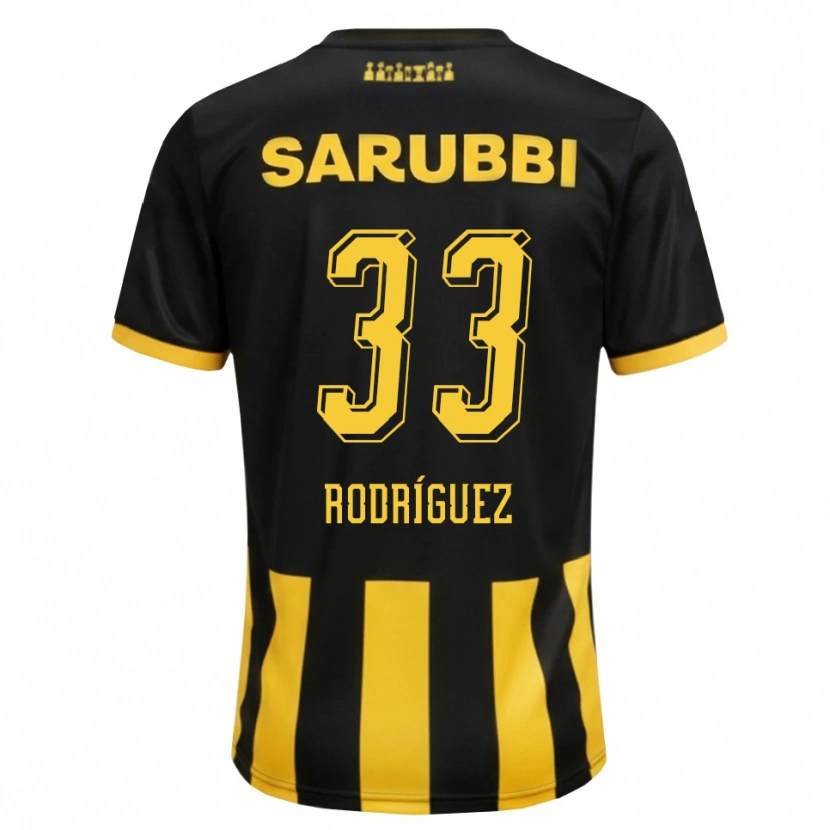 Danxen Dámské Jonathan Rodríguez #33 Černá Žlutá Domů Hráčské Dresy 2026/27 Dres