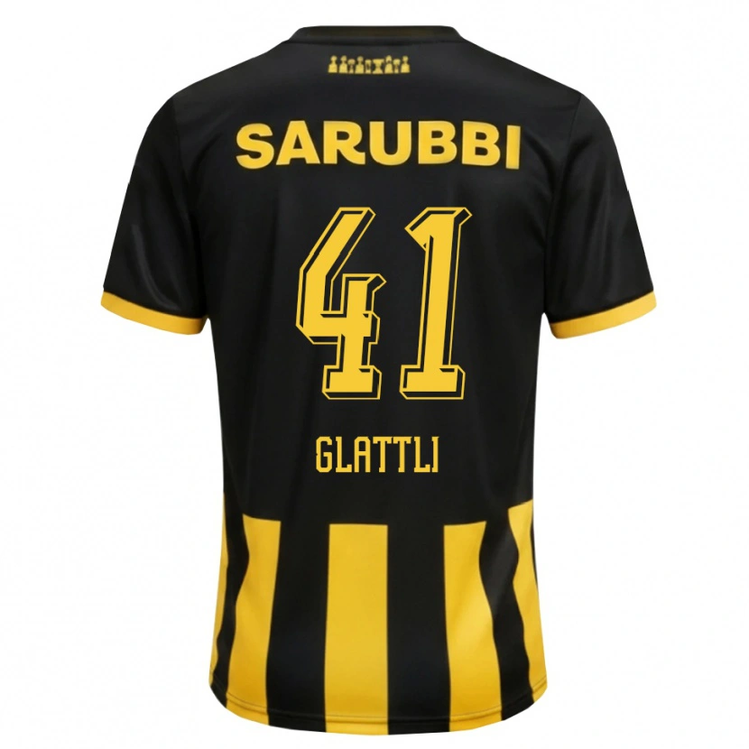 Danxen Dámské Tiago Glattli #41 Černá Žlutá Domů Hráčské Dresy 2026/27 Dres