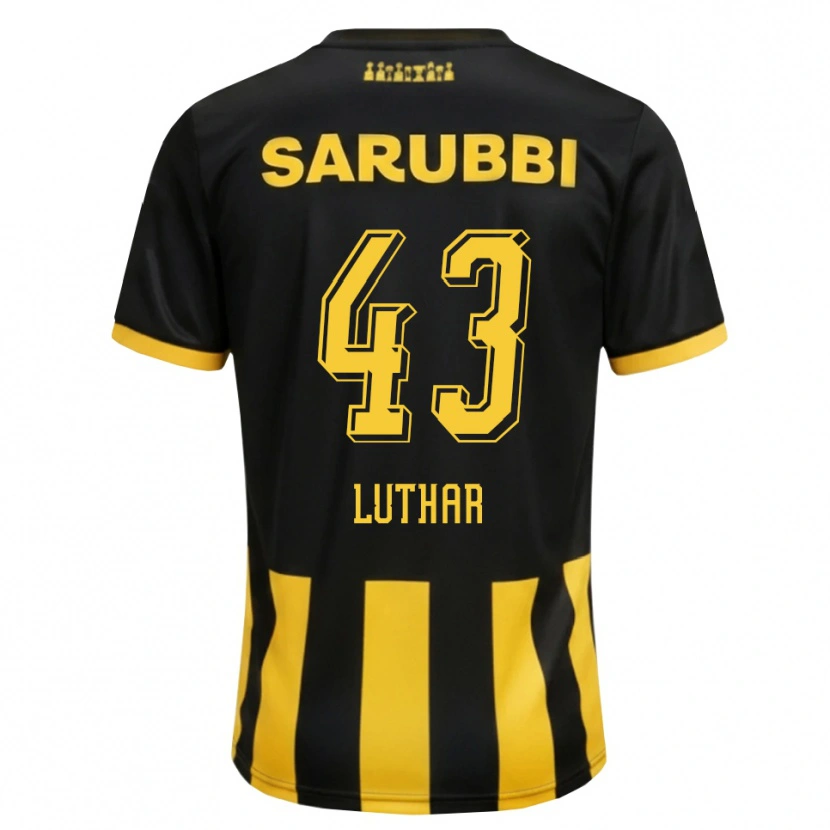 Danxen Dámské Thiago Luthar #43 Černá Žlutá Domů Hráčské Dresy 2026/27 Dres