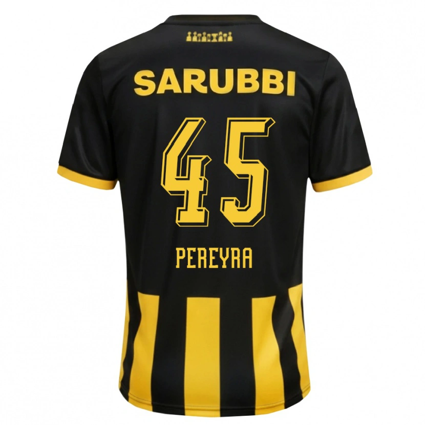 Danxen Dámské Estevan Pereyra #45 Černá Žlutá Domů Hráčské Dresy 2026/27 Dres