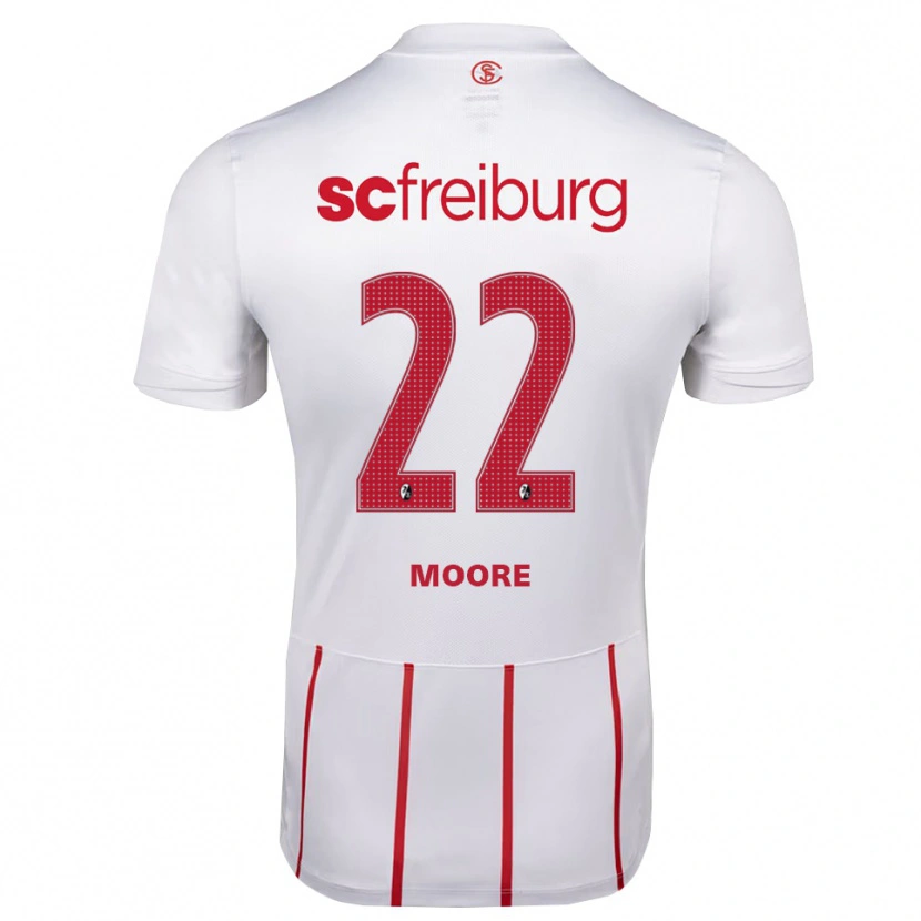 Danxen Dámské Noah Moore #22 Bílá Červená Žlutá Daleko Hráčské Dresy 2026/27 Dres