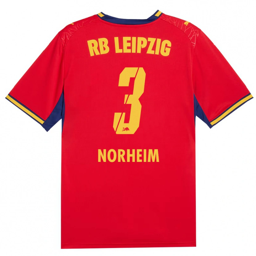 Danxen Dámské Andrea Norheim #3 Červená Žlutá Královská Modř Daleko Hráčské Dresy 2026/27 Dres