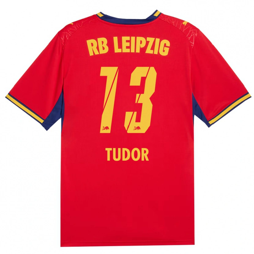 Danxen Dámské Aaron Tudor #13 Červená Žlutá Královská Modř Daleko Hráčské Dresy 2026/27 Dres