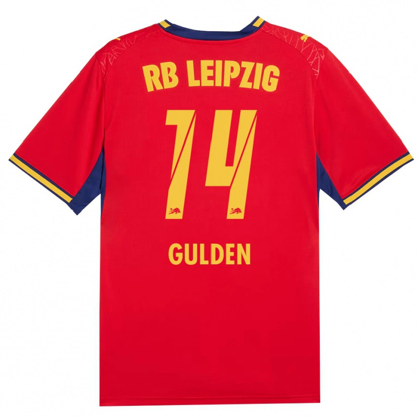 Danxen Dámské Erik Gulden #14 Červená Žlutá Královská Modř Daleko Hráčské Dresy 2026/27 Dres