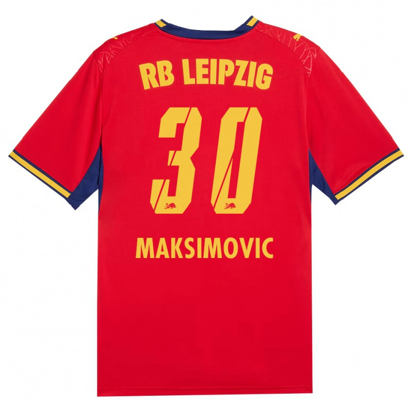 Danxen Dámské Andrija Maksimovic #30 Červená Žlutá Královská Modř Daleko Hráčské Dresy 2026/27 Dres
