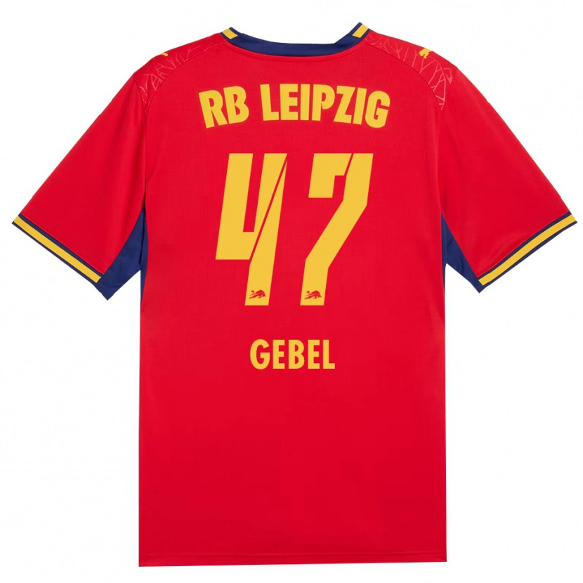 Danxen Dámské Viggo Gebel #47 Červená Žlutá Královská Modř Daleko Hráčské Dresy 2026/27 Dres