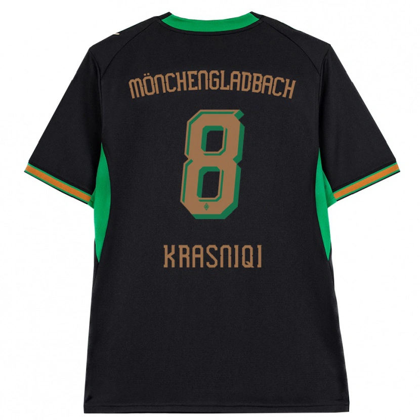 Danxen Dámské Engjell Krasniqi #8 Černá Oranžová Zelená Hnědá Daleko Hráčské Dresy 2026/27 Dres