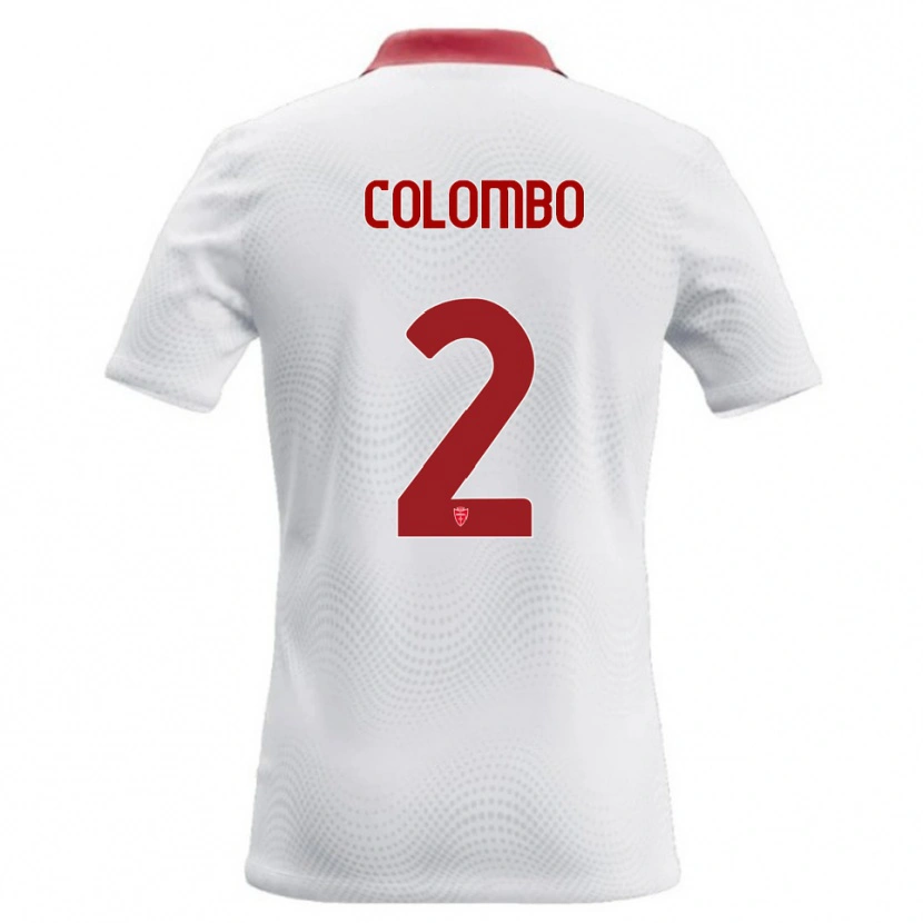 Danxen Dámské Davide Colombo #2 Bílá Červená Daleko Hráčské Dresy 2026/27 Dres