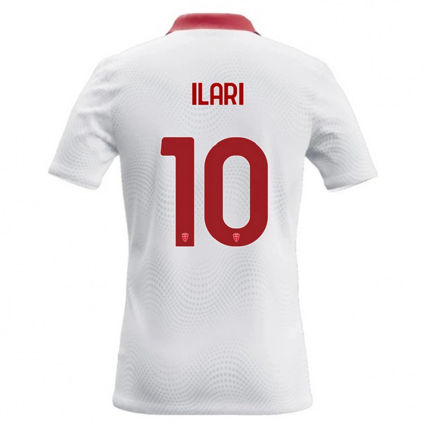 Danxen Dámské Mario Ilari #10 Bílá Červená Daleko Hráčské Dresy 2026/27 Dres