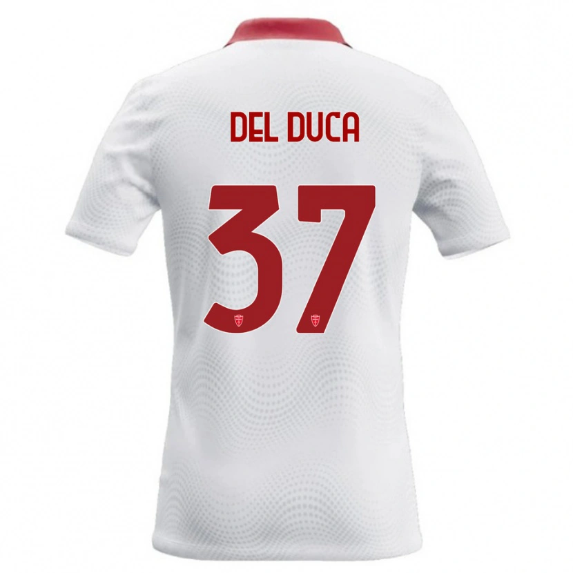 Danxen Dámské Jacopo Del Duca #37 Bílá Červená Daleko Hráčské Dresy 2026/27 Dres