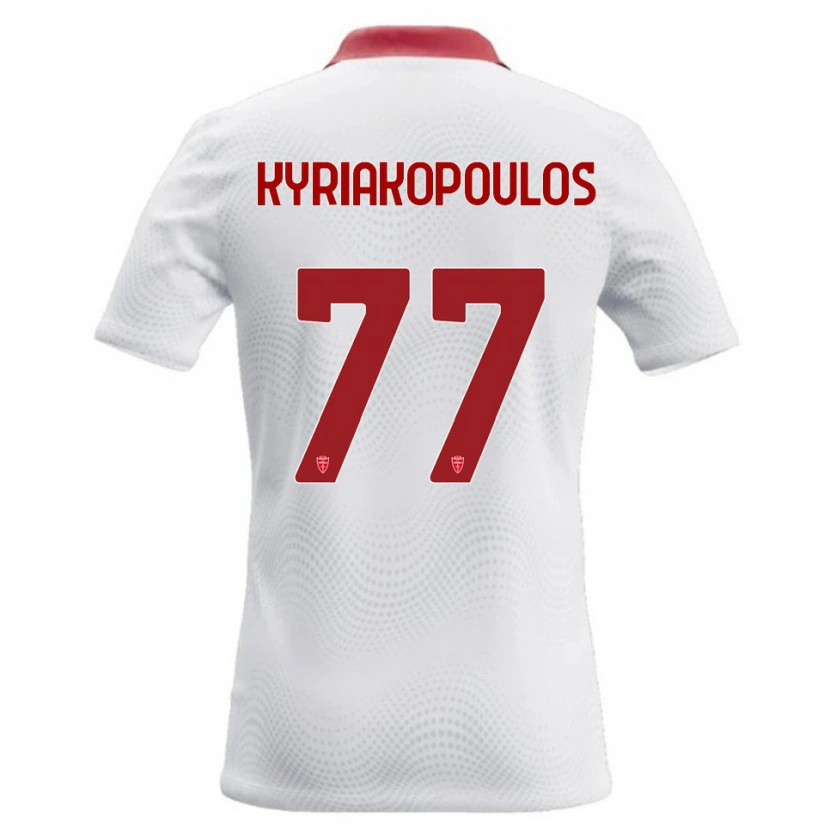 Danxen Dámské Georgios Kyriakopoulos #77 Bílá Červená Daleko Hráčské Dresy 2026/27 Dres