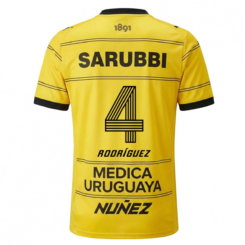 Danxen Dámské Guzmán Rodríguez #4 Žlutá Černá Daleko Hráčské Dresy 2026/27 Dres