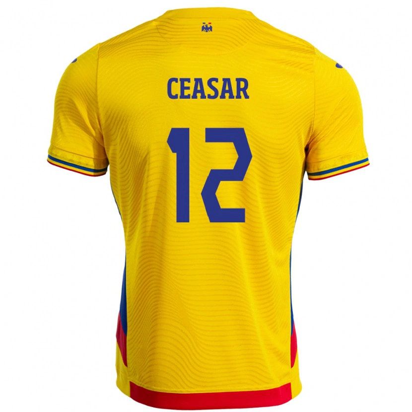 Danxen Dětské Rumunsko Camelia Ceasar #12 Žlutá Domů Hráčské Dresy 24-26 Dres