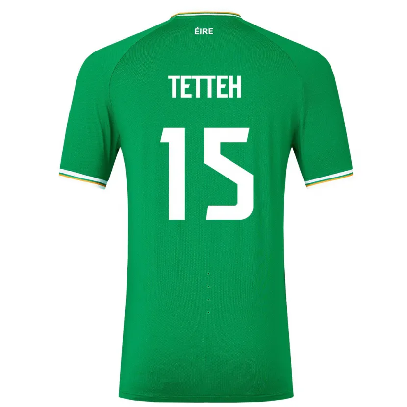 Danxen Dětské Irsko Gideon Tetteh #15 Zelená Domů Hráčské Dresy 24-26 Dres