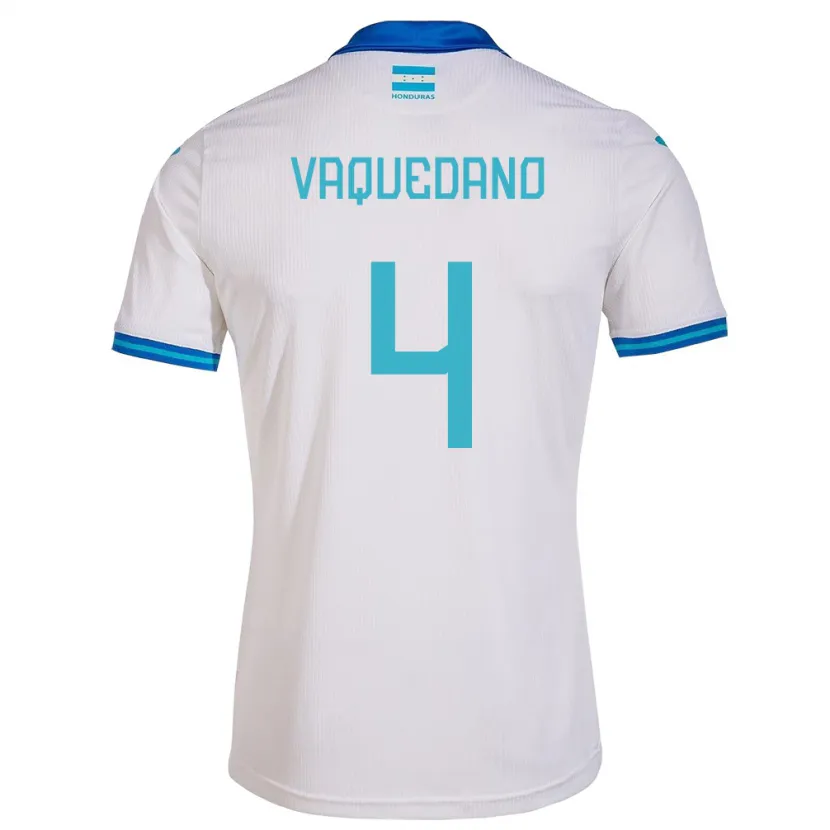 Danxen Dětské Honduras Brayan Vaquedano #4 Bílý Domů Hráčské Dresy 24-26 Dres