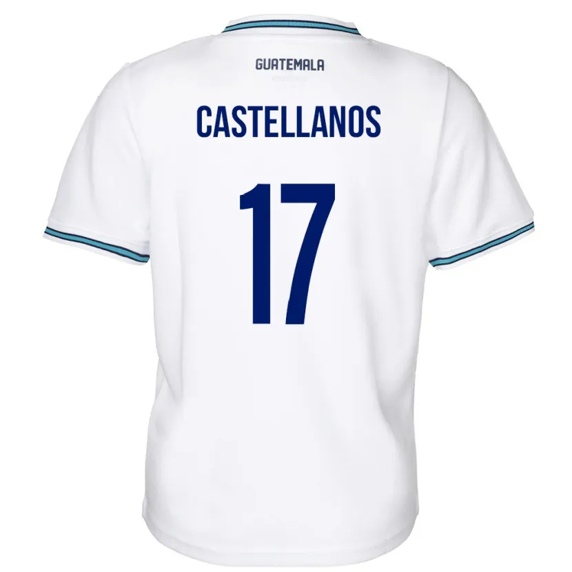 Danxen Dětské Guatemala Óscar Castellanos #17 Bílý Domů Hráčské Dresy 24-26 Dres