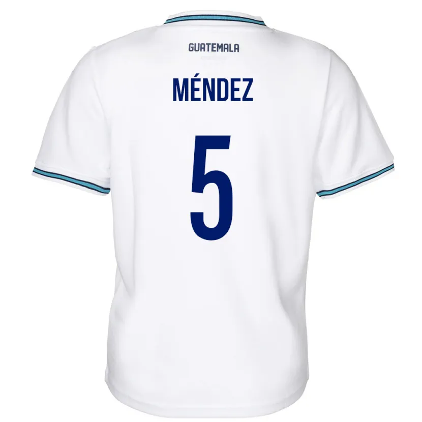 Danxen Dětské Guatemala Diego Méndez #5 Bílý Domů Hráčské Dresy 24-26 Dres