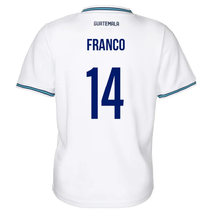 Danxen Dětské Guatemala Jonathan Franco #14 Bílý Domů Hráčské Dresy 24-26 Dres