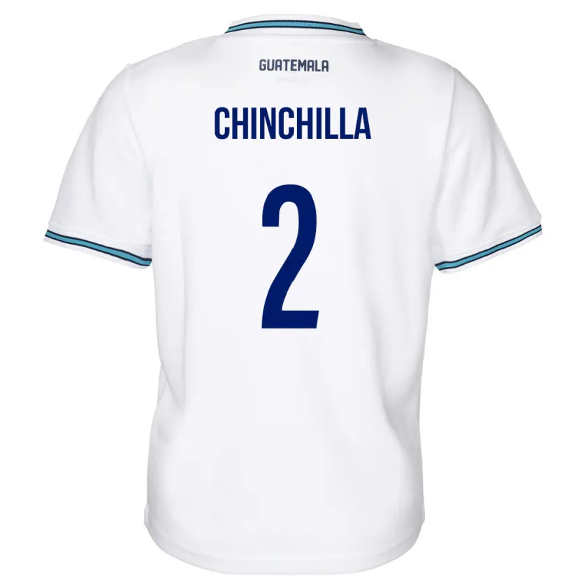 Danxen Dětské Guatemala Nicolás Chinchilla #2 Bílý Domů Hráčské Dresy 24-26 Dres