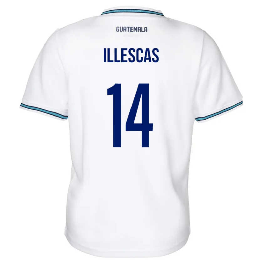 Danxen Dětské Guatemala Kevin Illescas #14 Bílý Domů Hráčské Dresy 24-26 Dres