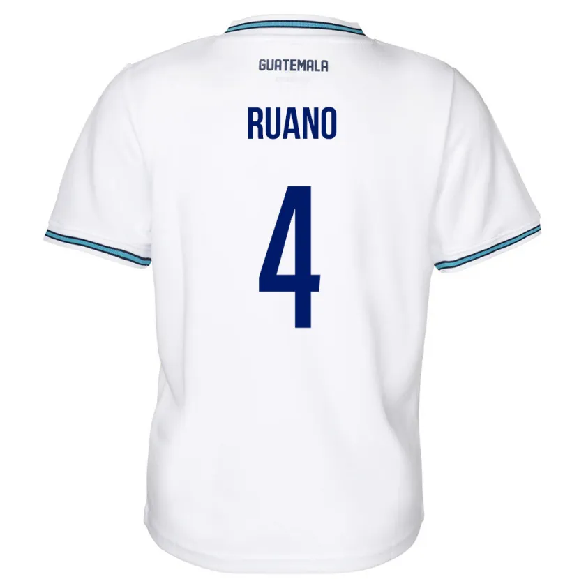Danxen Dětské Guatemala Michelle Ruano #4 Bílý Domů Hráčské Dresy 24-26 Dres