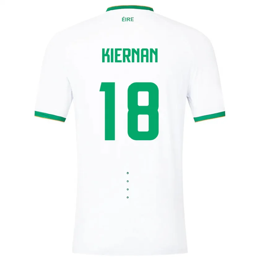 Danxen Dětské Irsko Leanne Kiernan #18 Bílý Daleko Hráčské Dresy 24-26 Dres