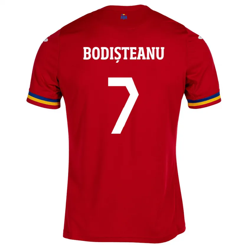 Danxen Dětské Rumunsko Ștefan Bodișteanu #7 Červené Daleko Hráčské Dresy 24-26 Dres